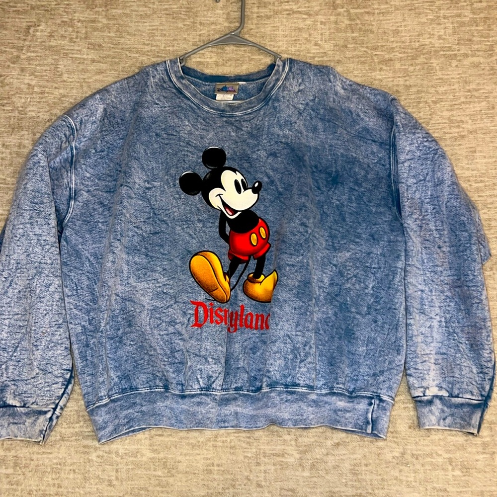 Vintage Disneyland Mickey Mouse Blue Wash Sweatshirt